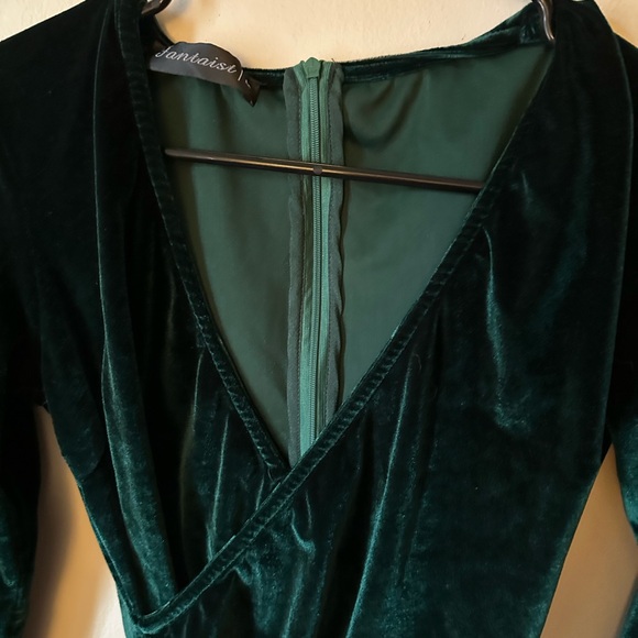 Forrest Green Velvet Wrap
Asymmetrical Dress - Picture 11 of 15